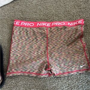 Nike Pro Pink and Multicolor Training Shorts